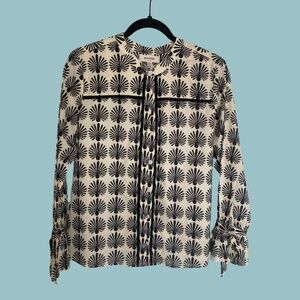 Anthropologie Porridge Peacock Print Button-up Top